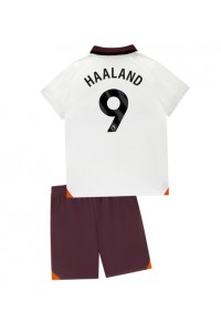Manchester City Erling Haaland #9 Babyklær Borte Fotballdrakt til barn 2023-24 Korte ermer (+ Korte bukser)
